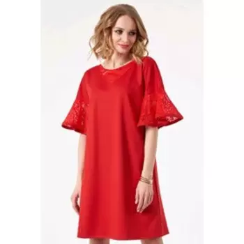 Платье женское, размер 46, цвет красный