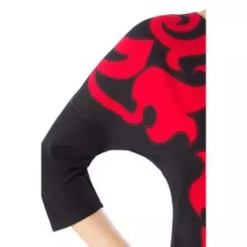 Платье женское, размер 46, цвет красный, чёрный