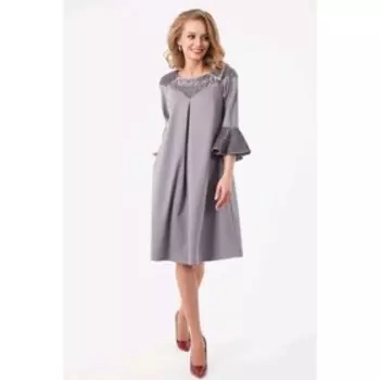 Платье женское, размер 46, цвет серый