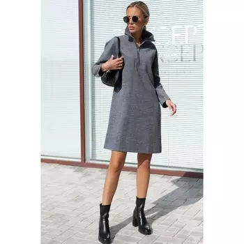 Платье женское, размер 46, цвет серый