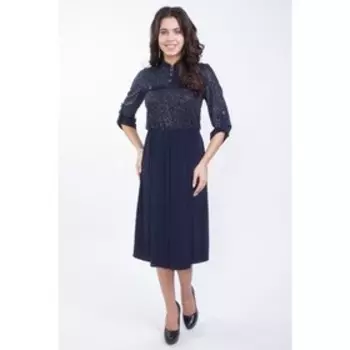 Платье женское, размер 46, цвет синий