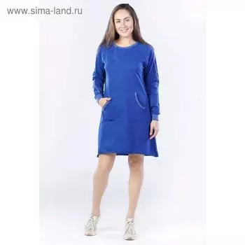 Платье женское, размер 46, цвет синий