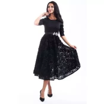 Платье женское, размер 48, цвет чёрный