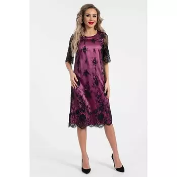 Платье женское, размер 48, цвет чёрный, розовый