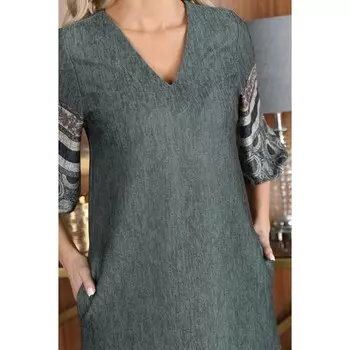 Платье женское, размер 48, цвет хаки