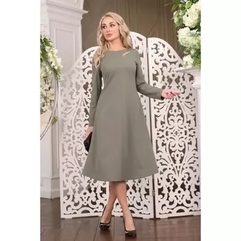 Платье женское, размер 48, цвет хаки