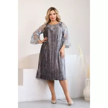 Платье женское, размер 48, цвет серый