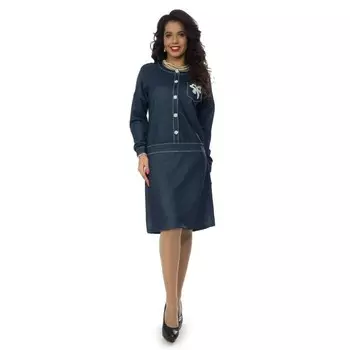 Платье женское, размер 48, цвет синий