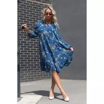 Платье женское, размер 48, цвет синий