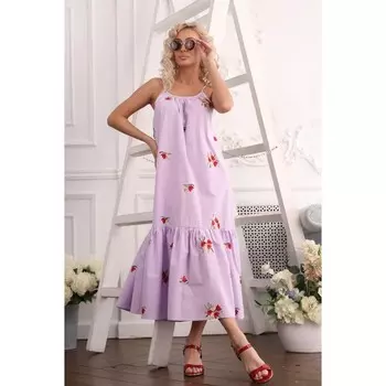 Платье женское, размер 48, цвет сиреневый