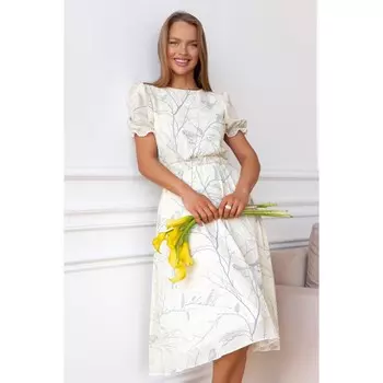 Платье женское, размер 48, цвет светло-жёлтый 5632