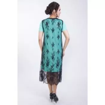 Платье женское, размер 48, цвет зелёный, чёрный