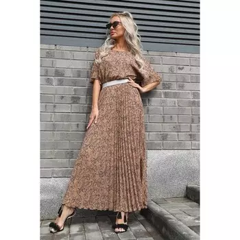 Платье женское, размер 50, цвет бежевый