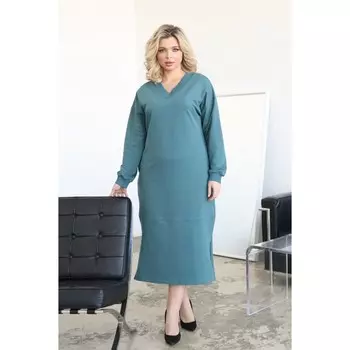 Платье женское, размер 50, цвет бирюзовый