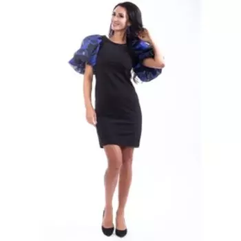 Платье женское, размер 50, цвет чёрный, синий