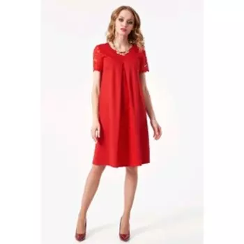 Платье женское, размер 50, цвет красный
