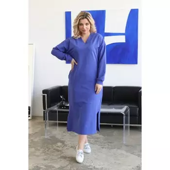 Платье женское, размер 50, цвет синий