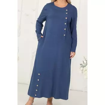 Платье женское, размер 50, цвет синий