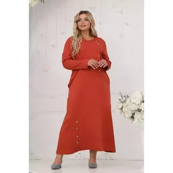 Платье женское, размер 50, цвет терракотовый