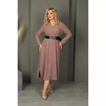 Платье женское, размер 52, цвет бежевый