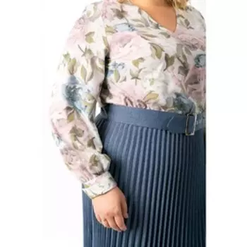 Платье женское, размер 52, цвет бежевый, голубой