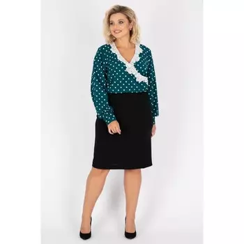 Платье женское, размер 52, цвет бирюзовый, чёрный