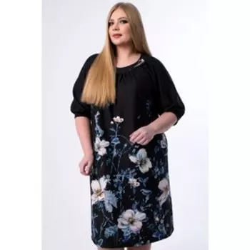 Платье женское, размер 52, цвет чёрный