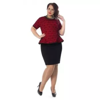 Платье женское, размер 52, цвет чёрный, красный