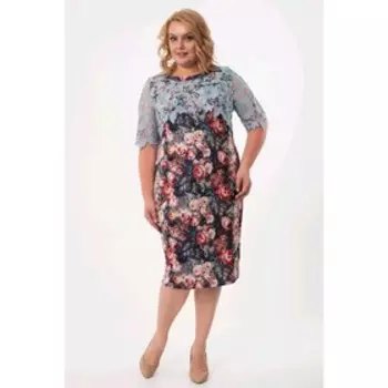 Платье женское, размер 52, цвет голубой