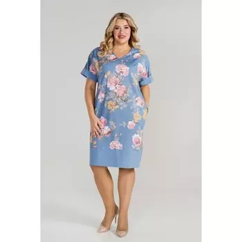 Платье женское, размер 52, цвет голубой