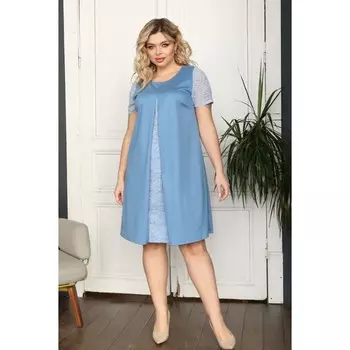 Платье женское, размер 52, цвет голубой