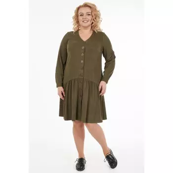 Платье женское, размер 52, цвет хаки