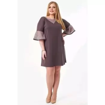 Платье женское, размер 52, цвет коричневый