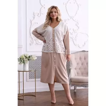 Платье женское, размер 52, цвет розовый