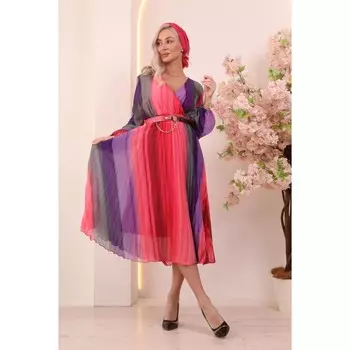 Платье женское, размер 52, цвет розовый