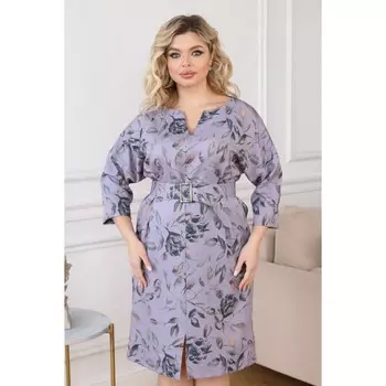 Платье женское, размер 52, цвет серый