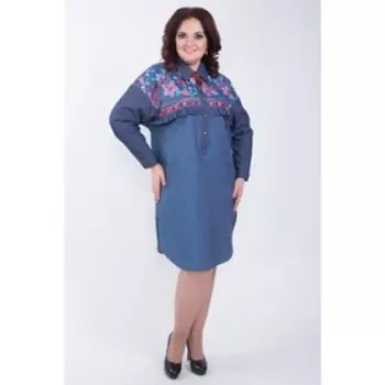 Платье женское, размер 52, цвет синий