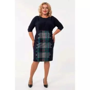 Платье женское, размер 52, цвет синий