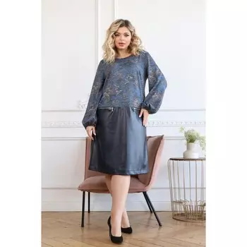 Платье женское, размер 52, цвет синий