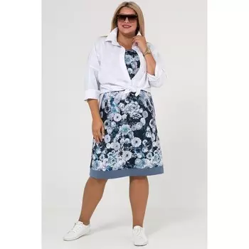 Платье женское, размер 52, цвет синий