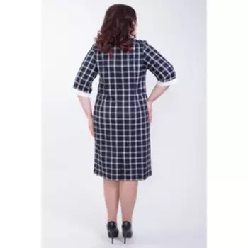 Платье женское, размер 52, цвет синий, белый