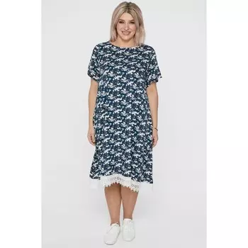 Платье женское, размер 52, цвет тёмно-синий