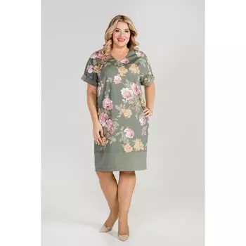 Платье женское, размер 52, цвет зелёный