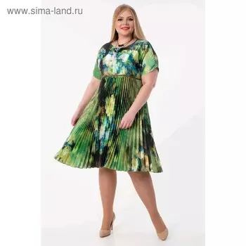 Платье женское, размер 52, цвет зелёный