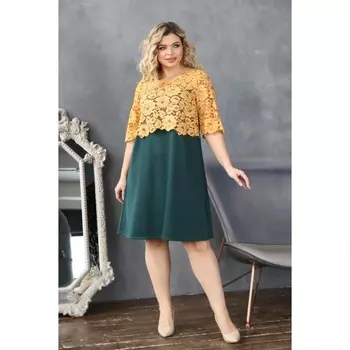 Платье женское, размер 52, цвет зелёный