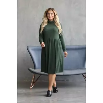 Платье женское, размер 52, цвет зелёный