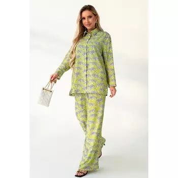 Комплект женский: рубашка, брюки, размер 54