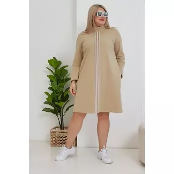 Платье женское, размер 54, цвет бежевый