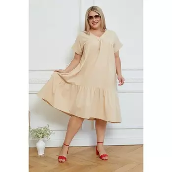 Платье женское, размер 54, цвет бежевый