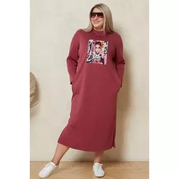 Платье женское, размер 54, цвет бордовый